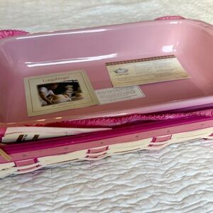 Longaberger Horizon Of Hope Pink 9x14 Casserole   pan Liner And Basket Rare Find